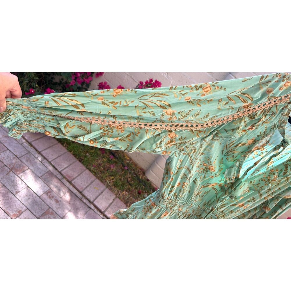 Spell & The Gypsy Maisie Playdress in Vintage Turquoise Size XL Ruffle and Lace - Picture 4 of 8